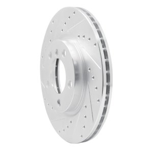 Mini Cooper Countryman Brake Rotor (1) - Front Left - R1 Concepts - Drilled & Slotted - Silver - `11-`16